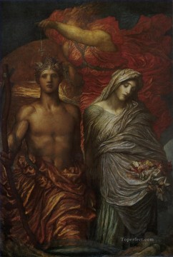 George Frederic Watts Painting - Time Death and Judgement symbolist George Frederic Watts
